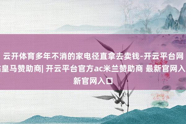 云开体育多年不消的家电径直拿去卖钱-开云平台网站皇马赞助商| 开云平台官方ac米兰赞助商 最新官网入口