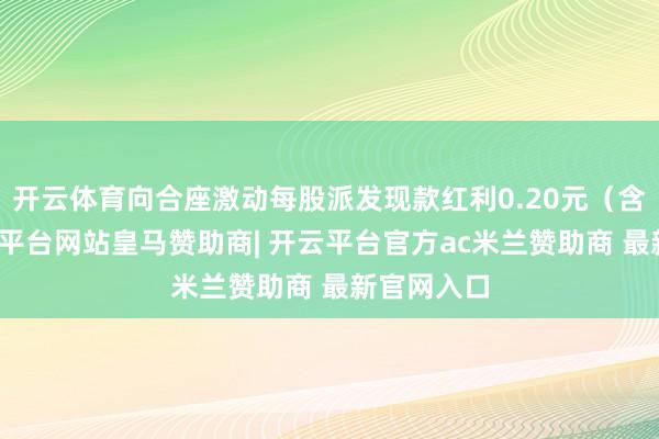 开云体育向合座激动每股派发现款红利0.20元（含税）-开云平台网站皇马赞助商| 开云平台官方ac米兰赞助商 最新官网入口