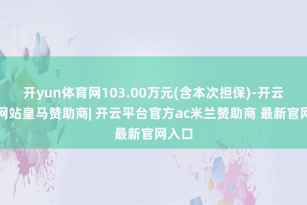 开yun体育网103.00万元(含本次担保)-开云平台网站皇马赞助商| 开云平台官方ac米兰赞助商 最新官网入口