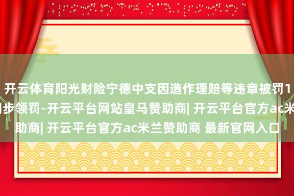 开云体育阳光财险宁德中支因造作理赔等违章被罚10万，两背负东谈主同步领罚-开云平台网站皇马赞助商| 开云平台官方ac米兰赞助商 最新官网入口